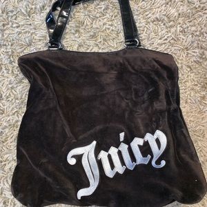 Juicy Couture black velour shoulder bag